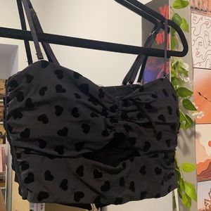 Black Heart Crop Top